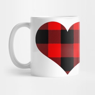 Heart with plaid pattern Mug